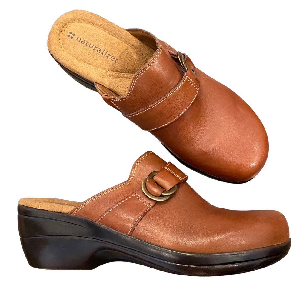 Naturalizer Brown Leather Mules